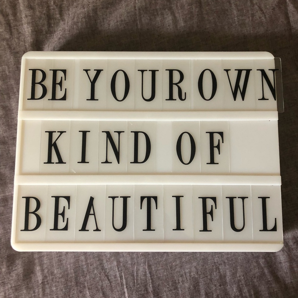 Light box with letters and emojis